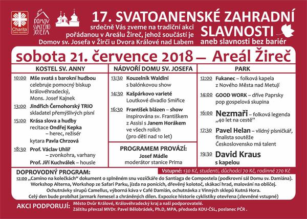 Program Svatoanenských zahradních slavností v Žirči